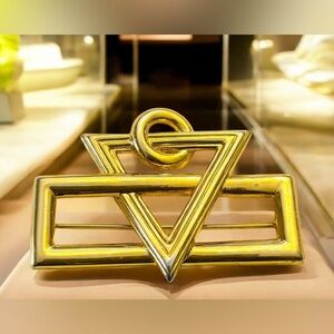 Gold-tone Geometric Brooch